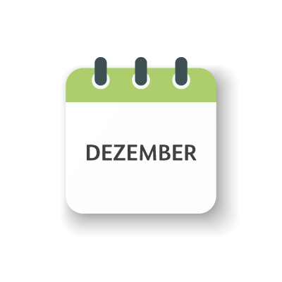 Kalenderblatt mit der Aufschrift Dezember