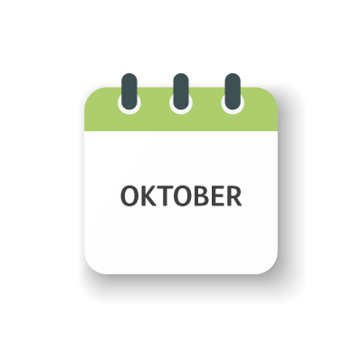 Kalenderblatt mit der Aufschrift Oktober
