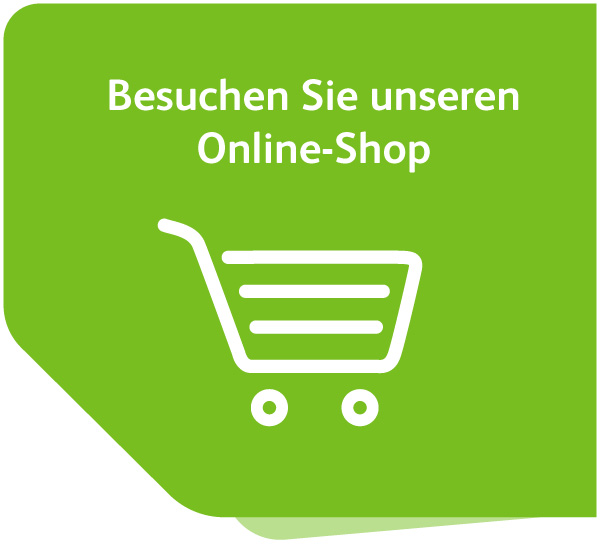 Button Einkaufswagen mit der Aufschrift: Besuchen Sie unseren Online Shop
